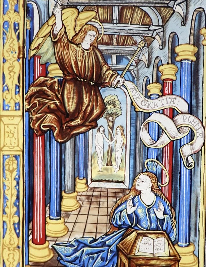 新約聖書 ヴィンテージ ステンドグラス 受胎告知 グラスマスターズ社