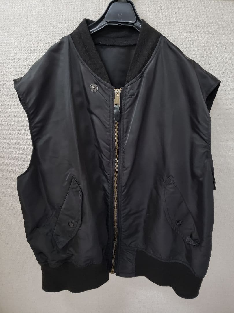 ALPHA INDUSTRIES ベスト ブラック　XL 裏地なしUSA製