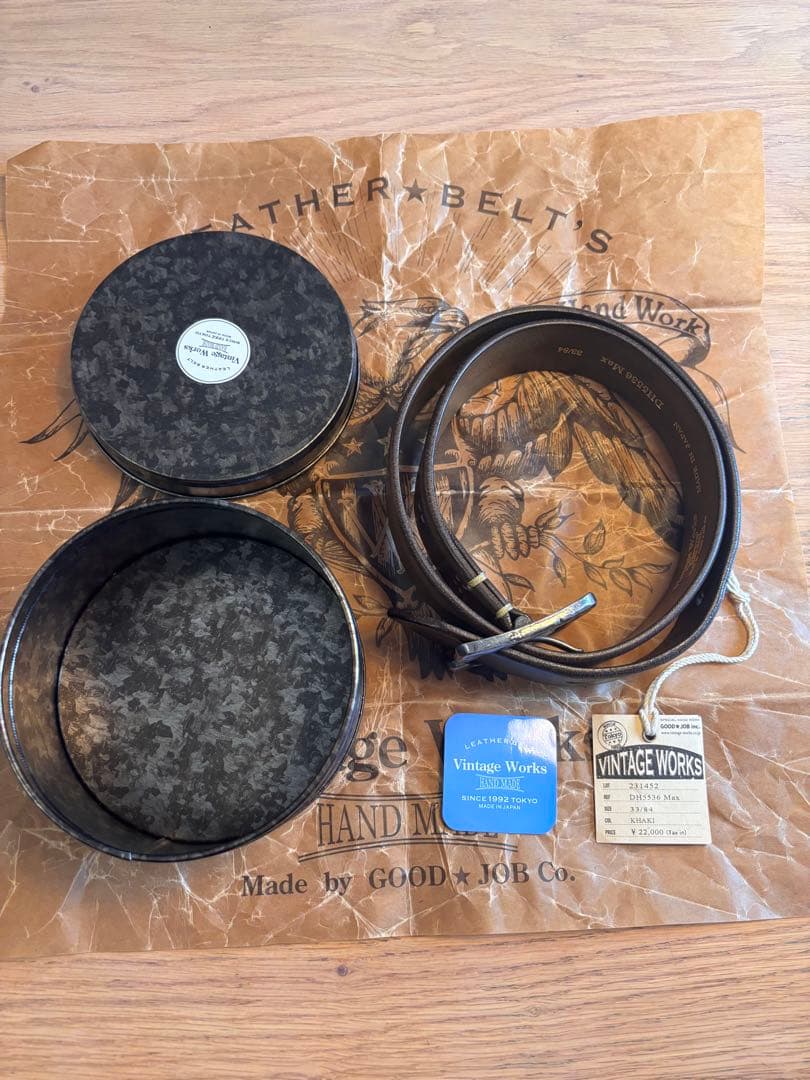 ビンテージワークス ベルト 33インチ DH5536 MAX カーキー