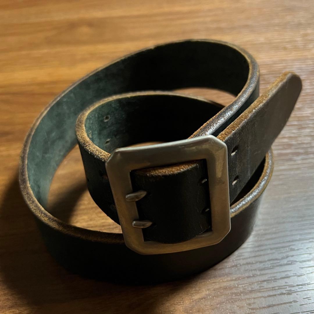 送料込 UES ウエス スクエアバックル ベルト ブラック サイズ30 アメカジ