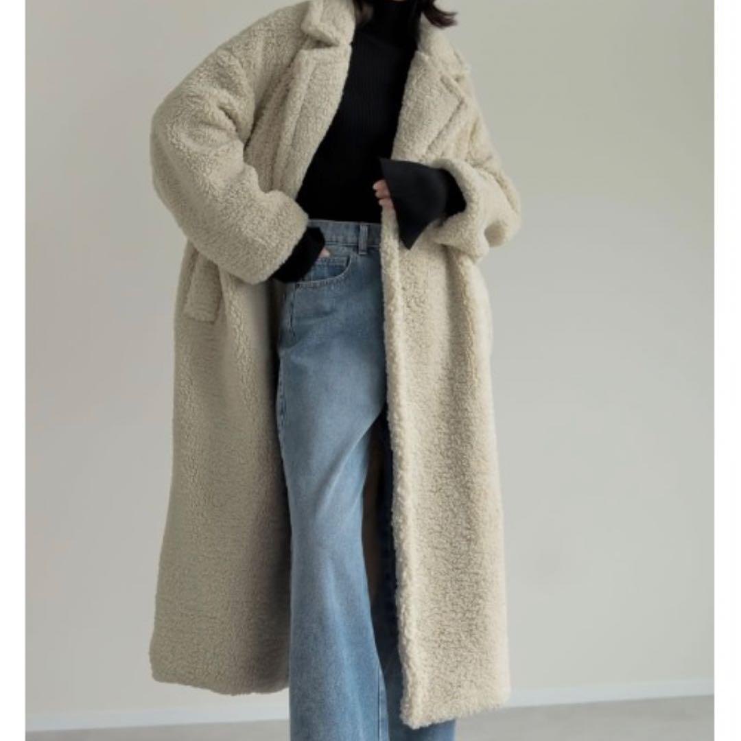 Re:EDIT ボアビックカラーダブルチェスターコート