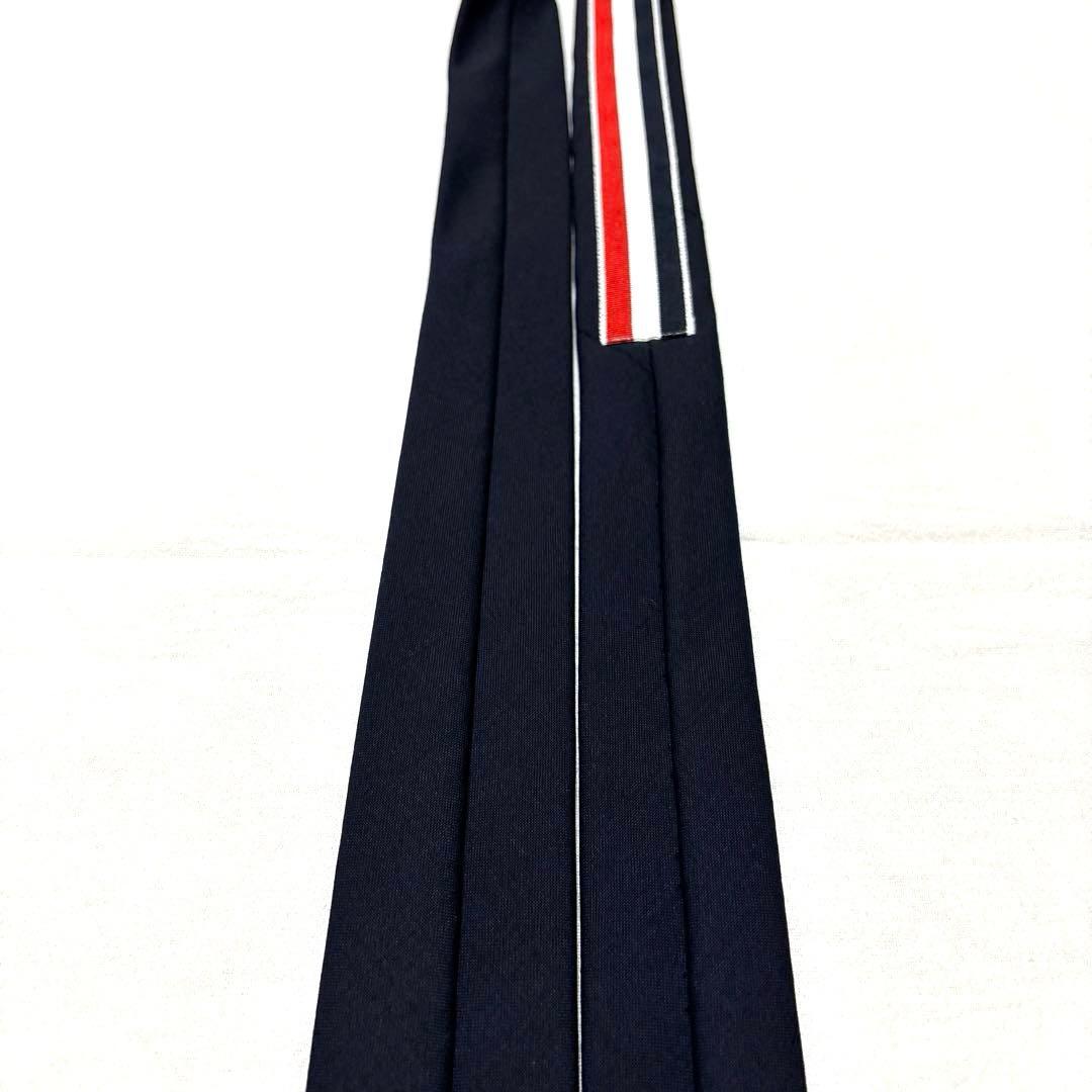 極美品　極美品　トムブラウン　ネクタイ　ネイビー　無地　トリコロール　タグ付