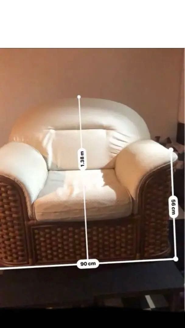 希少♦️高級リゾート風♦️ゆったり ラタンソファ♦️アジアン ヴィンテージ♦️送料込