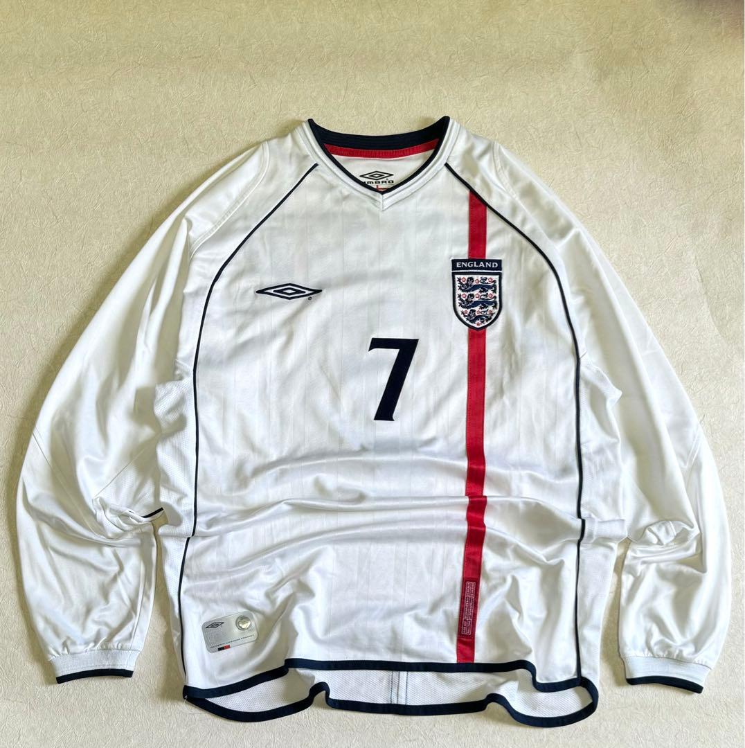 アンブロ　イングランド代表　ベッカム　長袖　ユニフォーム　ゲームシャツ