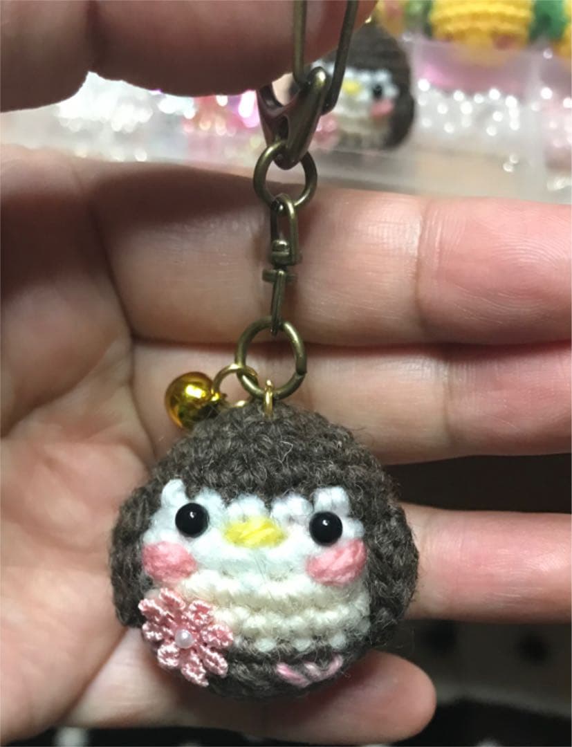 あみぐるみ  スズメ ♡ キーホルダーorストラップ