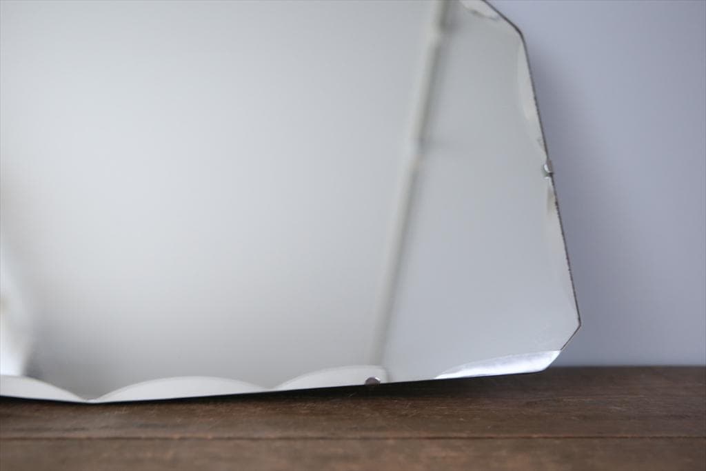 英国アンティーク壁掛けカッティングミラー/ベベルドミラー/鏡(89-86-1)