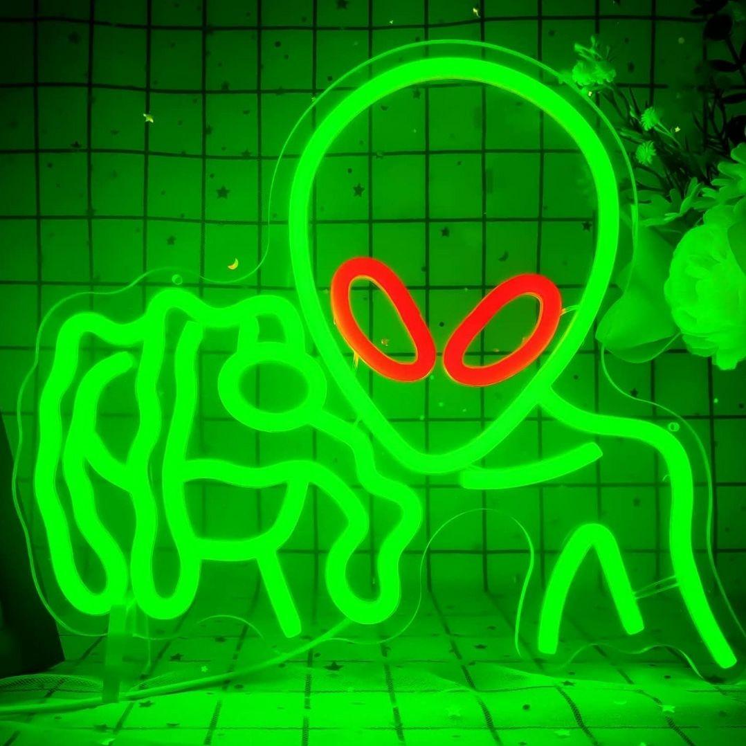 ネオンサイン　ネオン管　宇宙人　ハロウィン　パーティー装飾　オーダーメイド