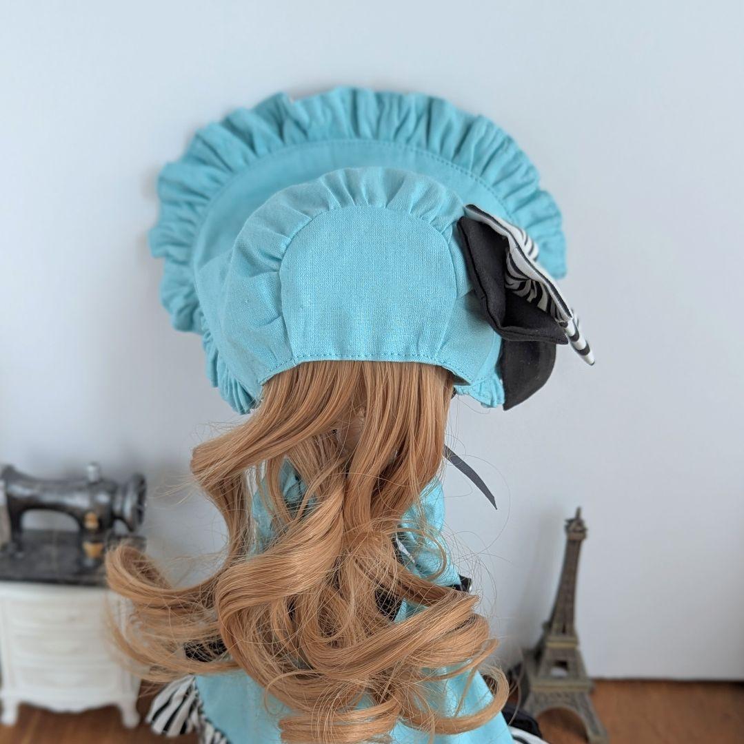 1170※ハルモニアブルーム ※ミントブルーのロングドレスとボンネット