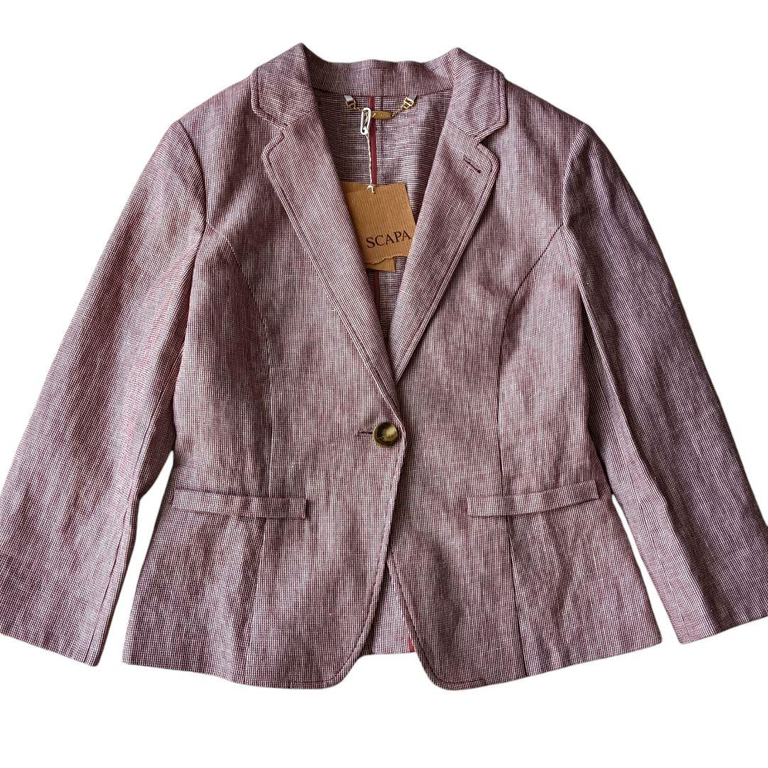 【スキャパ】セットアップ 38 イタリア製生地 リネン コットン 春夏