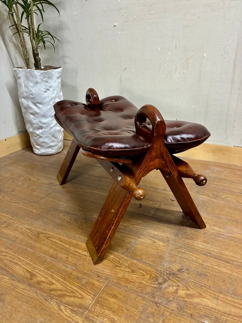 管438☆スペイン製☆キャメルチェアー☆ラクダスツール☆オットマン