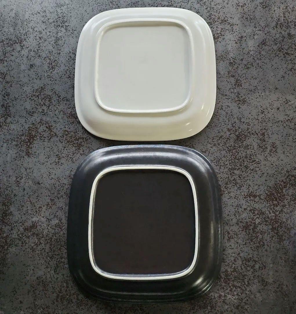 【廃盤品】柳宗理セラミック プラター＆角大プレート 白黒各2枚の4枚セット