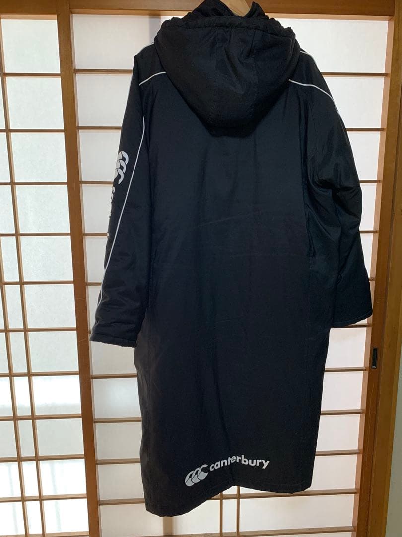 カンタベリー ロングベンチコート メンズL ブラック黒　ラグビー　試合観戦