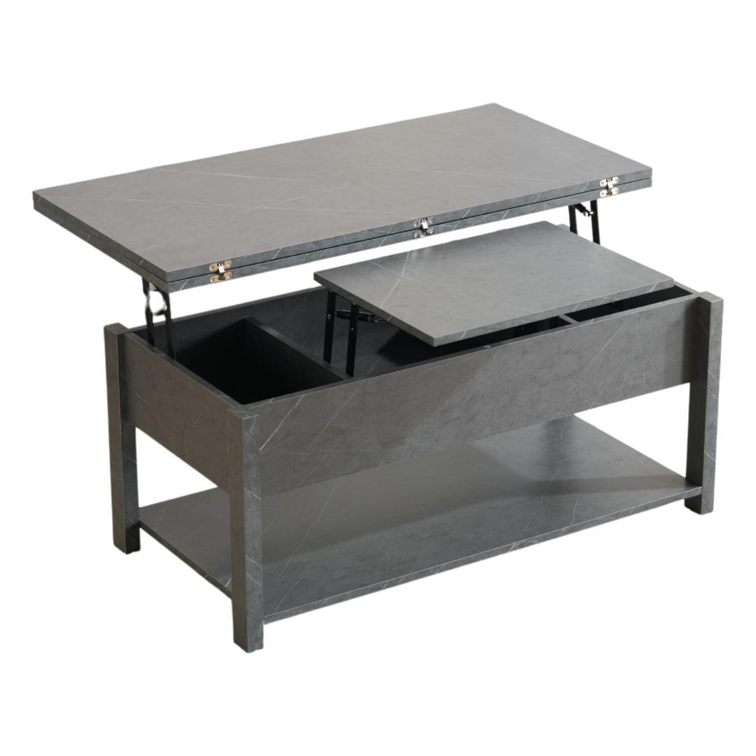 【新品】折り畳み&昇降式テーブル 収納付き 幅100cm おしゃれ