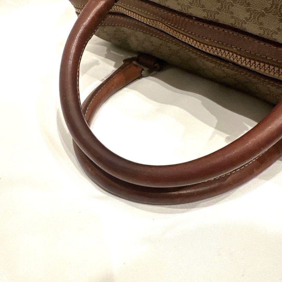 CELINE セリーヌ ミニボストンバッグ マカダム柄 トリオンフ ベージュ