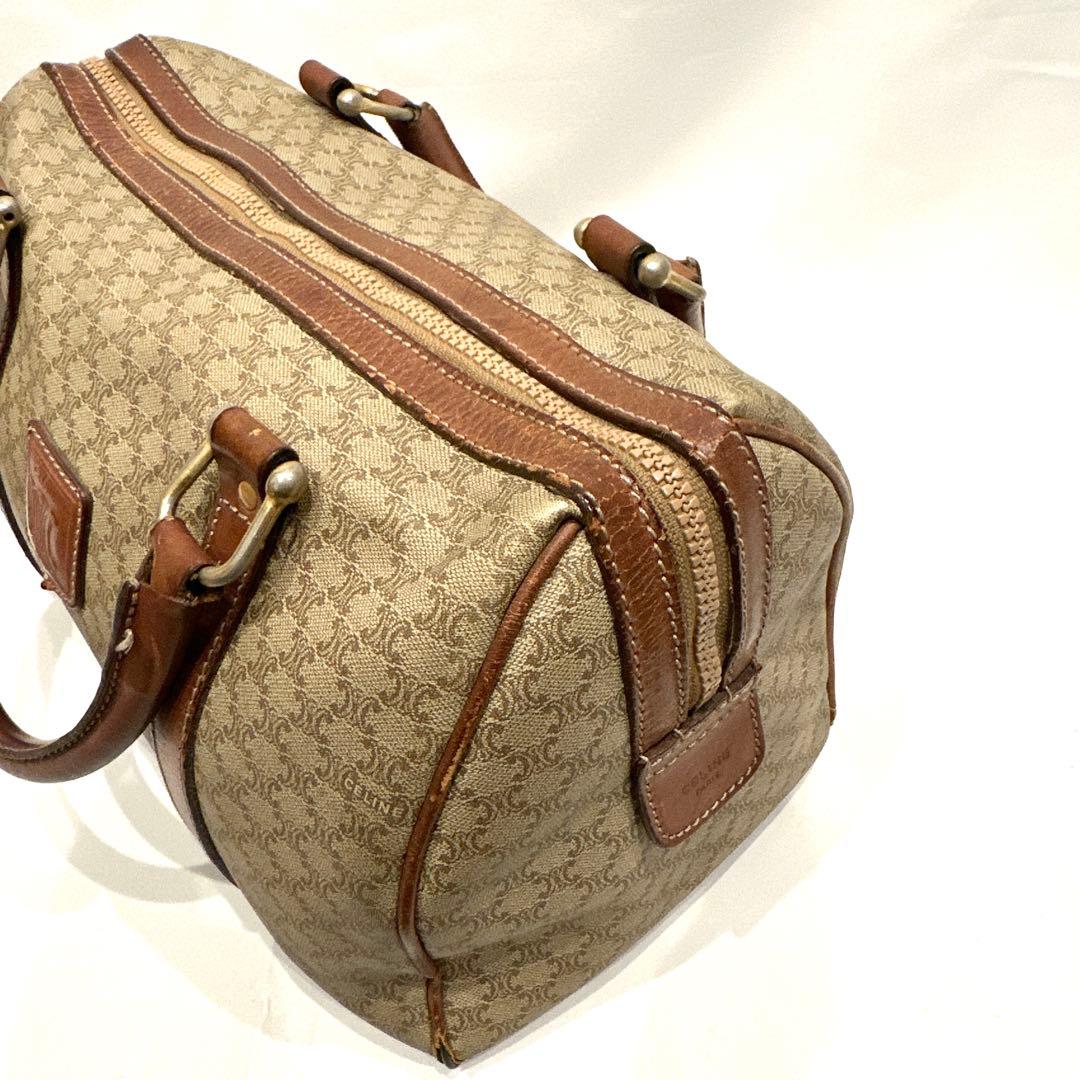 CELINE セリーヌ ミニボストンバッグ マカダム柄 トリオンフ ベージュ