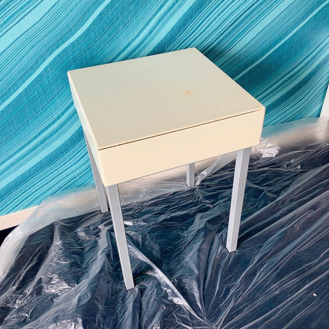 フランスベッド サイドテーブル② 引き出し オフホワイト リメイク DIY