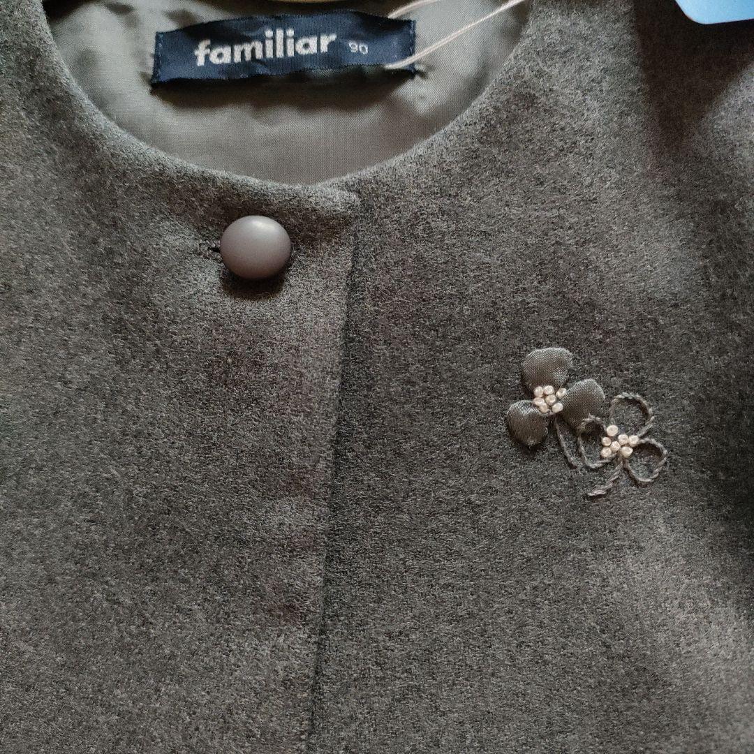 お値下げ！新品未使用　ファミリア ワンピース　ボレロ　アンサンブル　お受験　90