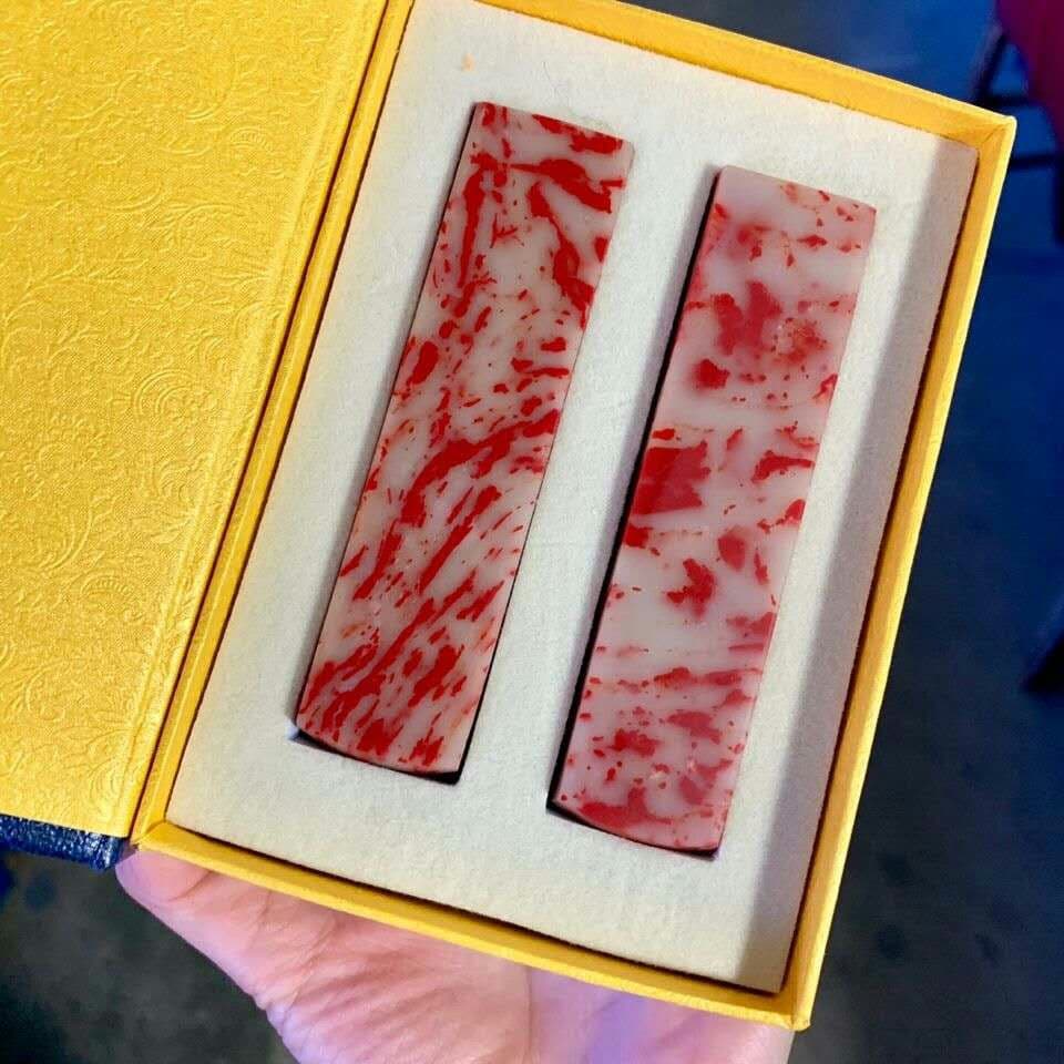 希少鶏血石 鶏血石(2点)  骨董品 石印材 【2枚】