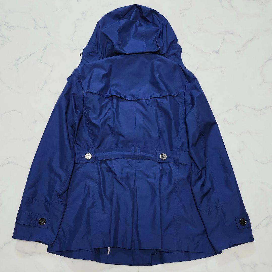 サイズ46/収納袋付☆バーバリーロンドン　スプリングコート　メガチェック　フード