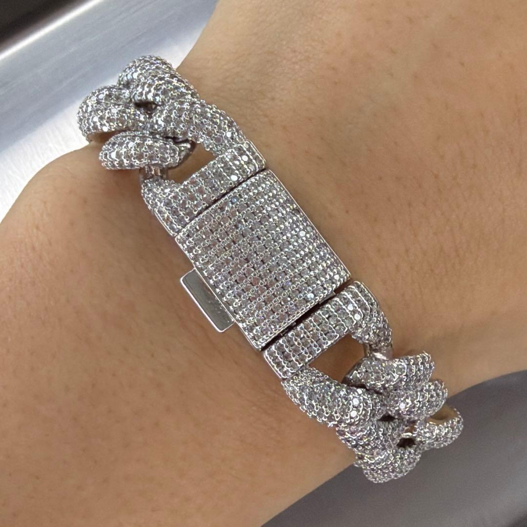 フルジルコニア マイアミキューバンチェーン ブレスレット CZダイヤ