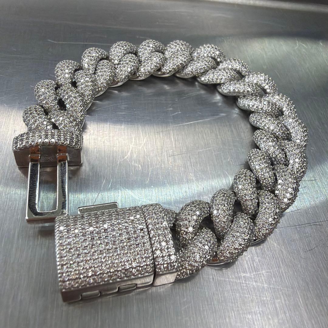 フルジルコニア マイアミキューバンチェーン ブレスレット CZダイヤ