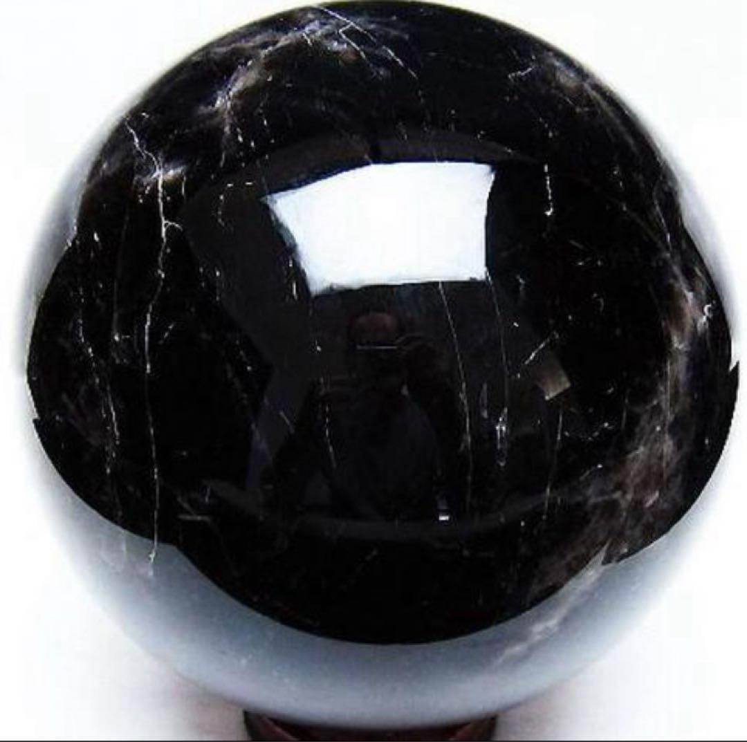 虹入り モリオン 黒水晶 丸玉 スフィア 3.3kg 送料無料