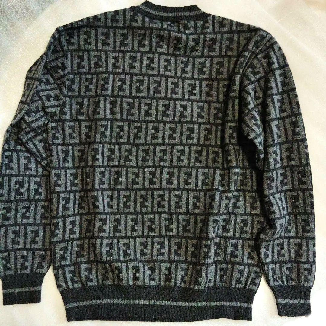 レア　FENDI フェンディ　ウール混　ズッカ　ニット　セーター　グレー　48