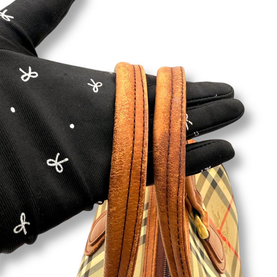 【良品】バーバリー　ボストンバッグ　ミニ　ハンドバッグ　ノバチェック