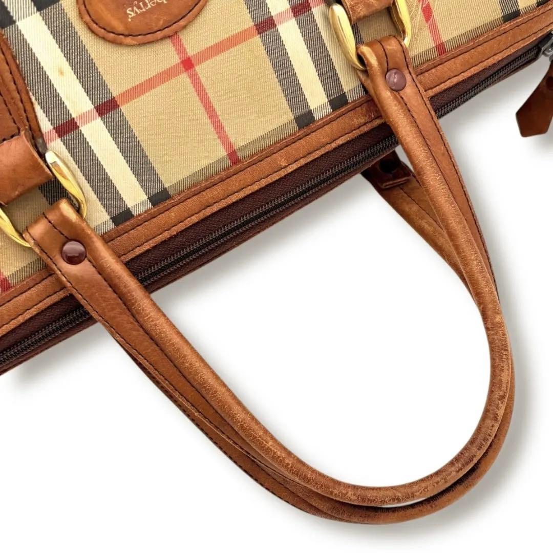 【良品】バーバリー　ボストンバッグ　ミニ　ハンドバッグ　ノバチェック