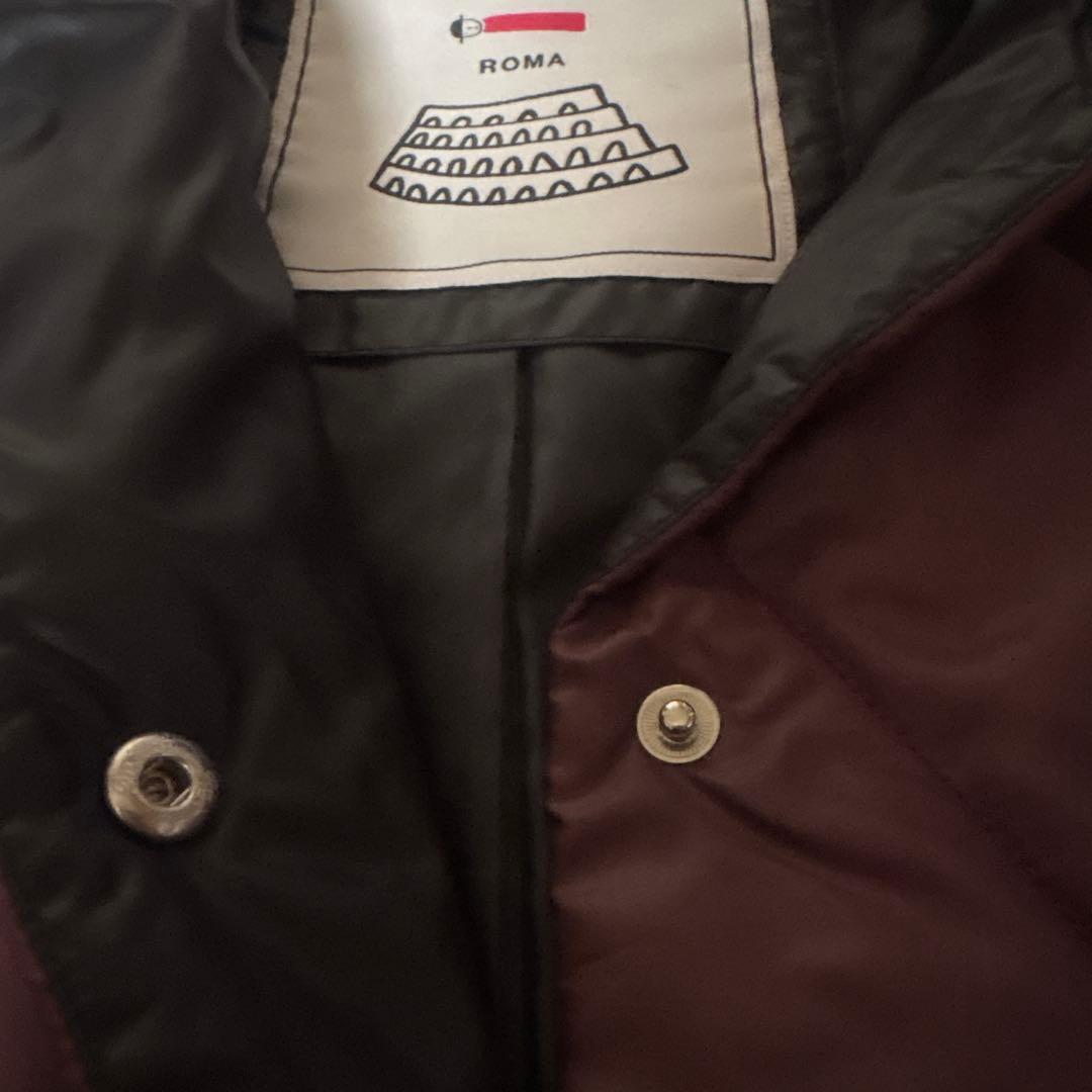 ピッコーネ ワインレッド ダウン 中綿 コート ひざ丈 キルティング