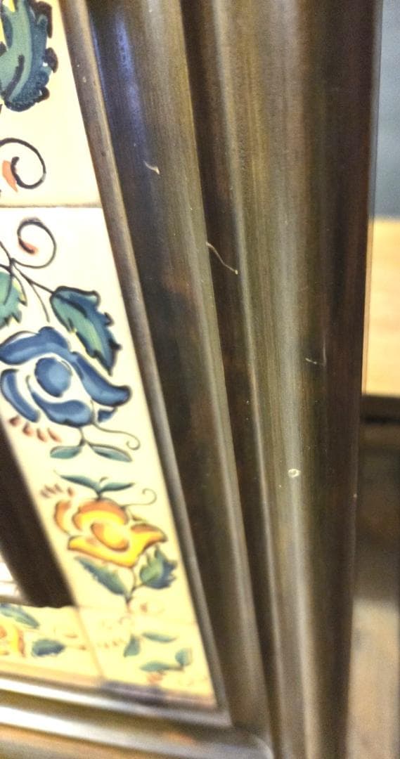 〈現状渡し〉ウォールミラー タイル張り ミラー 壁掛け 鏡 バレンシア家具