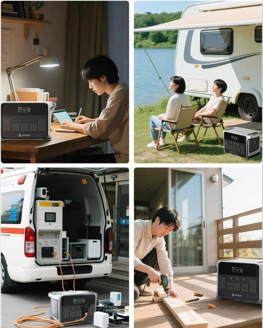 ポータブル電源 1152Wh 大容量 定格出力1200W 長寿命 10出力ポート