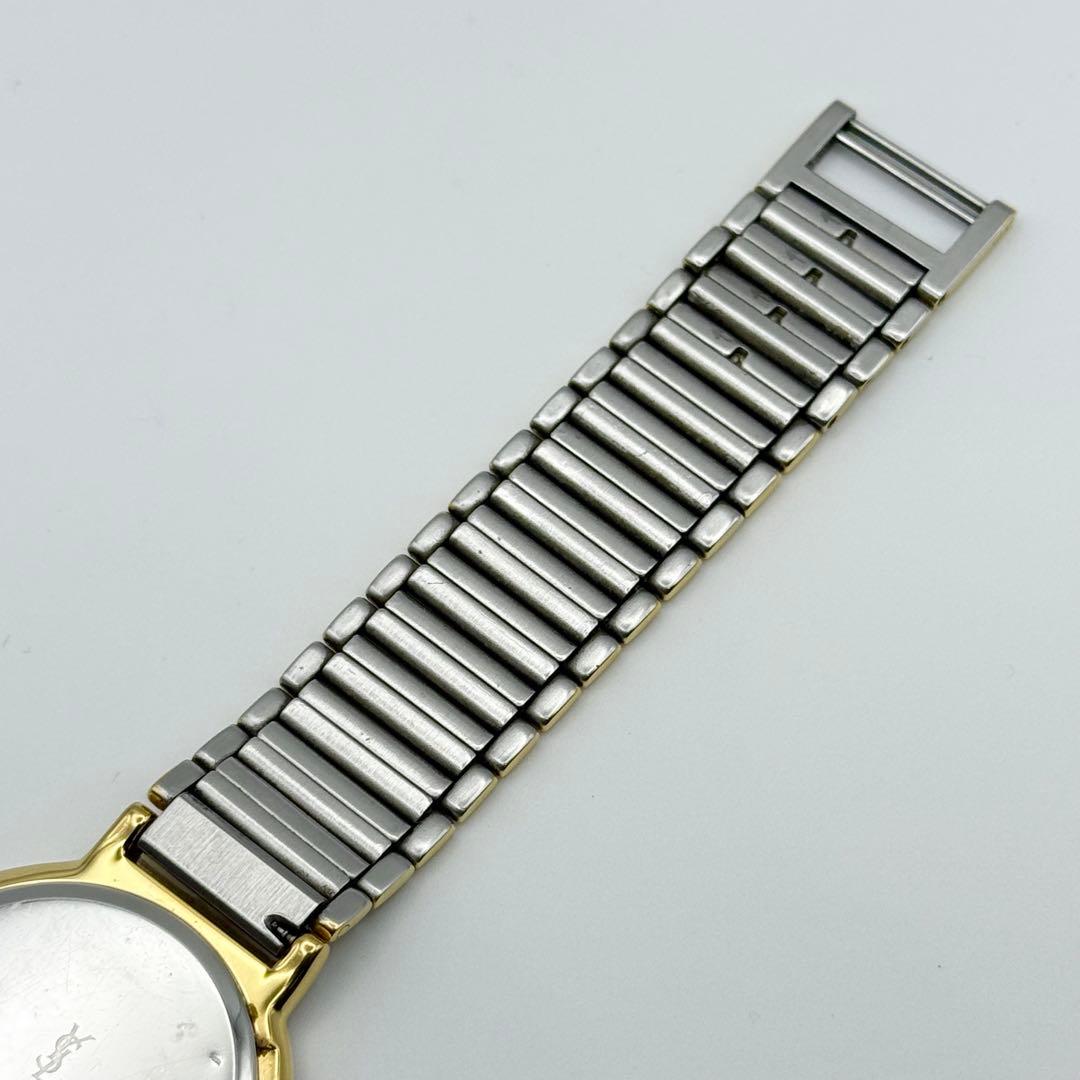 ✨新品電池・稼働✨サンローラン 腕時計 クォーツ ラウンド コンビ 男女兼用