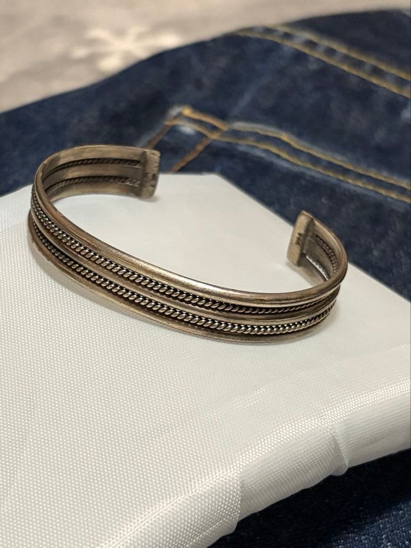 made in usa シルバーバングル　アメリカ製　インディアンジュエリー