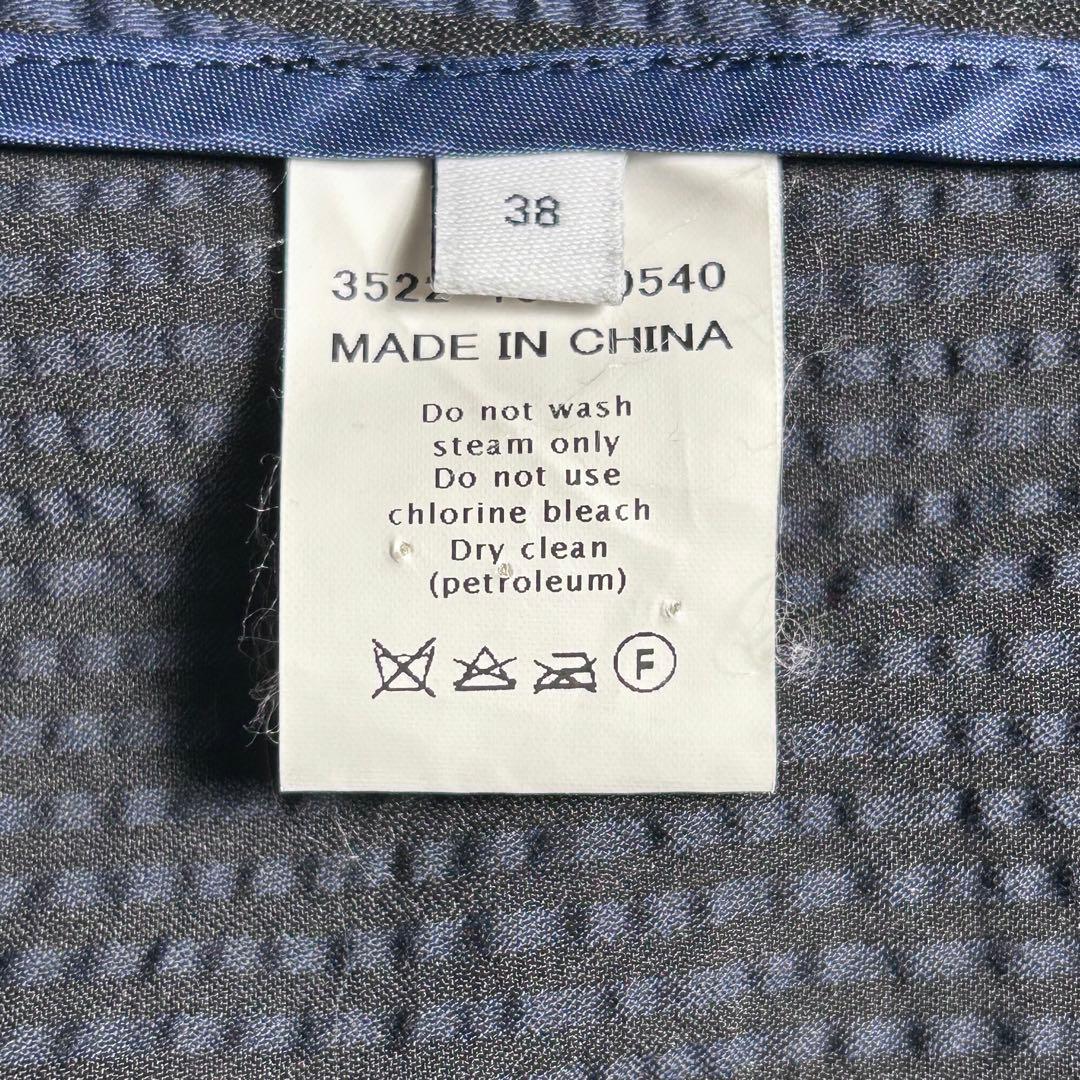 グリーンレーベルリラクシング シアサッカー パンツスーツ セットアップ ネイビー