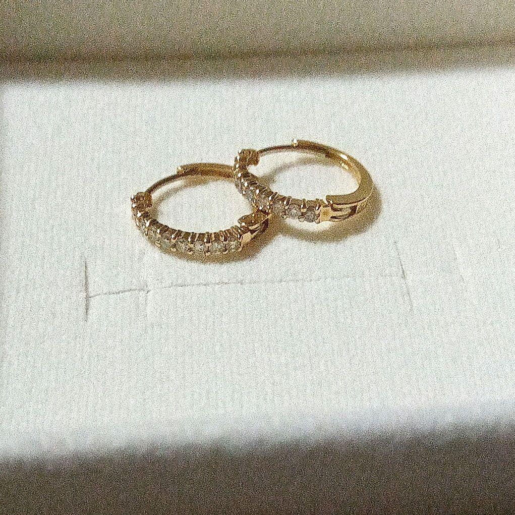 K10 イエローゴールド トータル 0.2ct ダイヤモンド ピアス