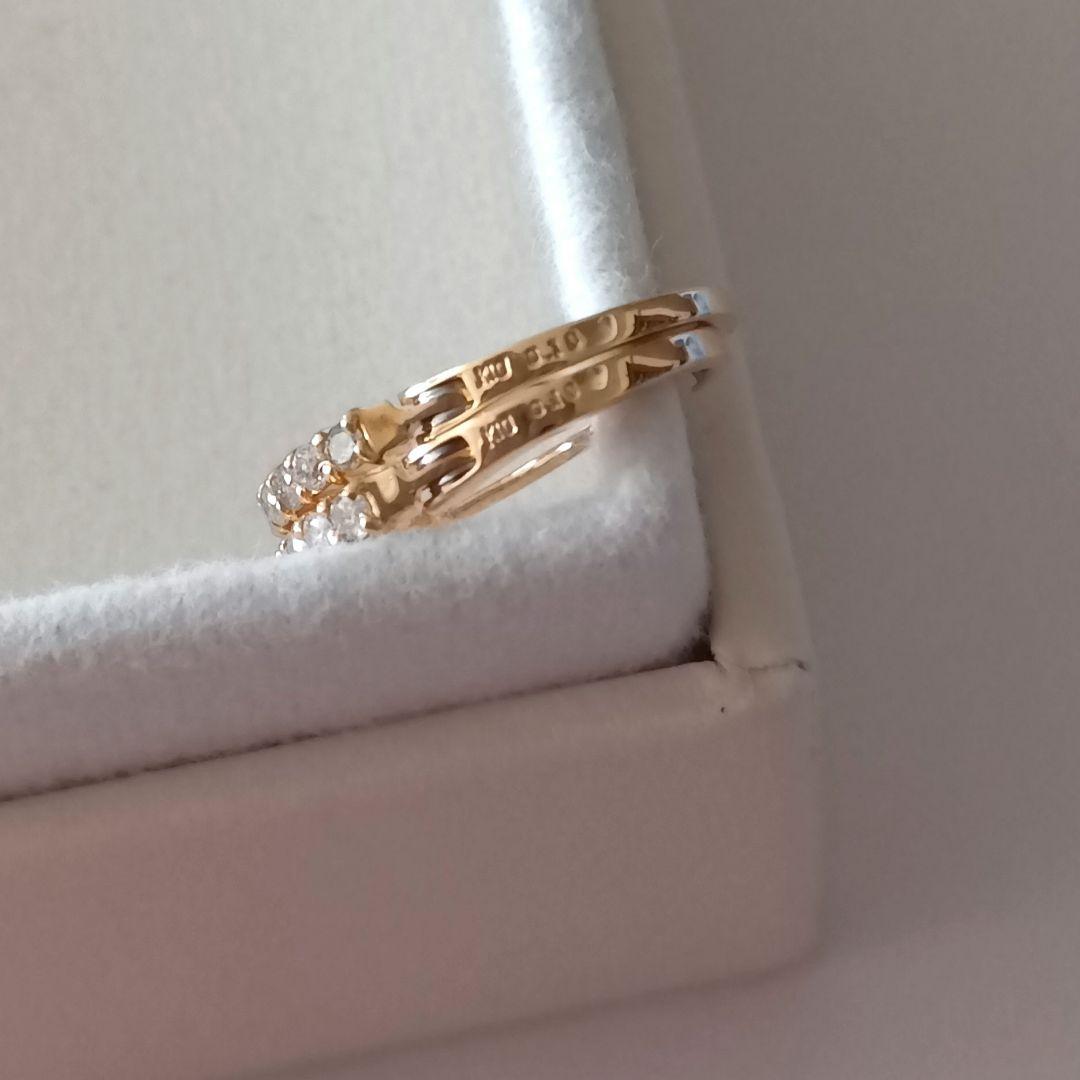 K10 イエローゴールド トータル 0.2ct ダイヤモンド ピアス
