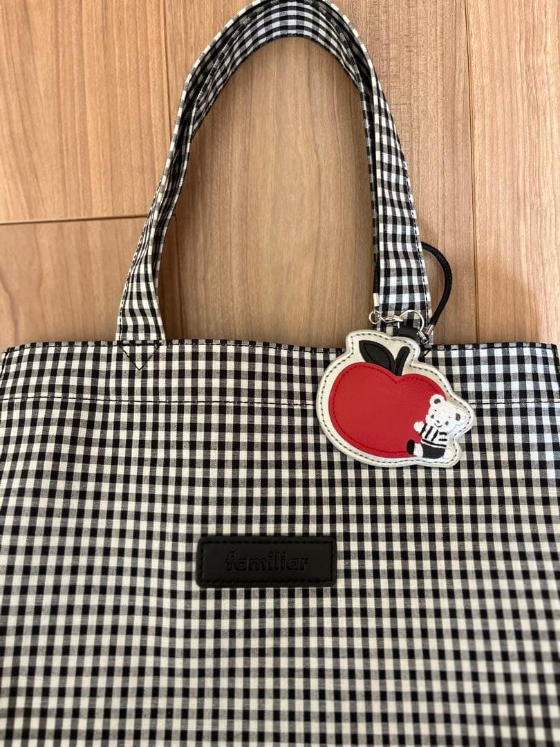 familiar ギンガムトートバッグ