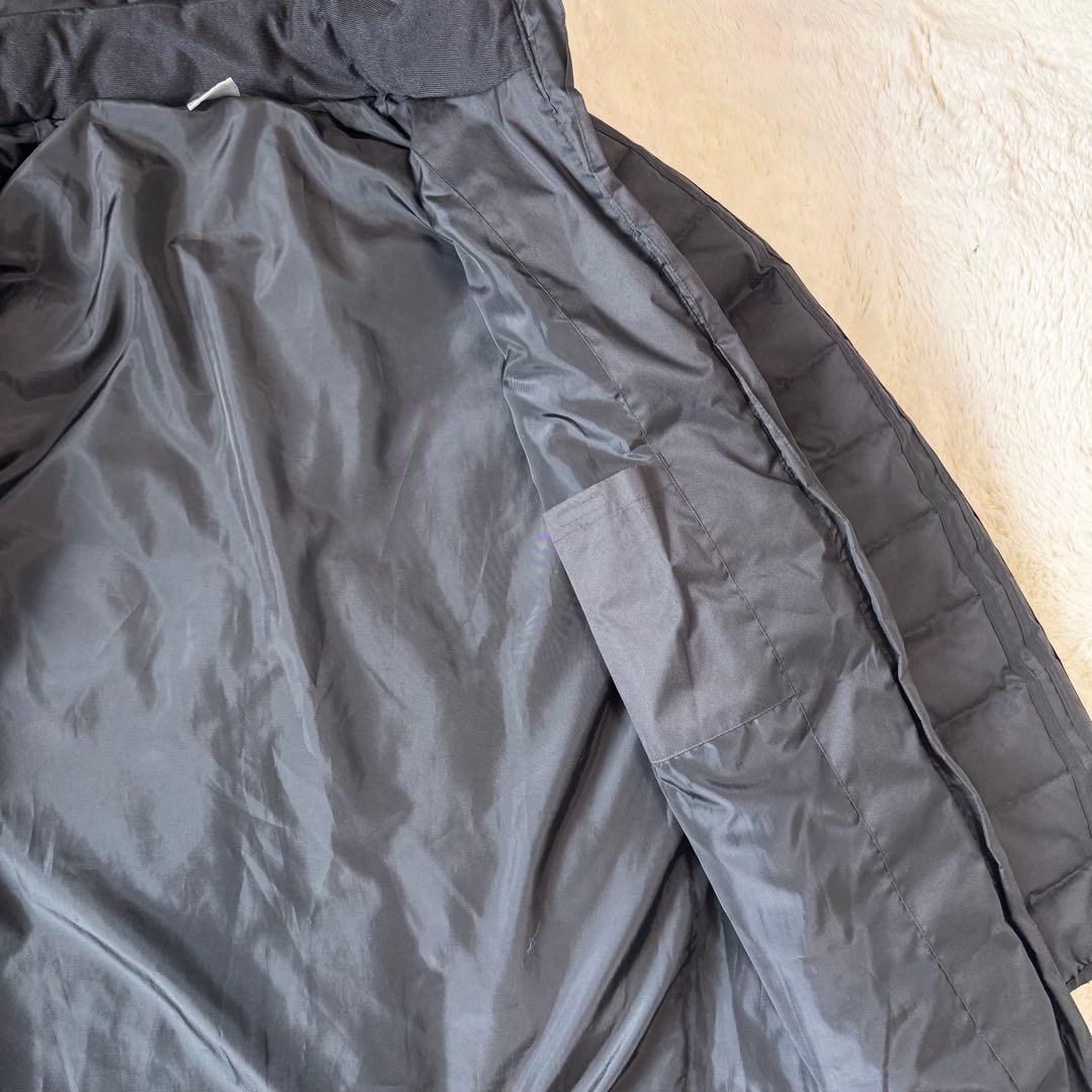 美品adidas ベンチコート　ダウンコート 黒 ストライプ L ダウン