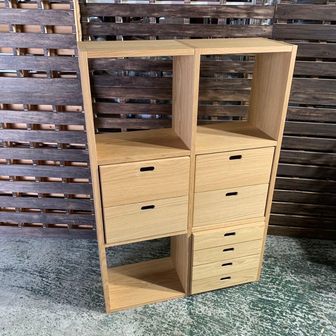 J428 無印良品 MUJI スタッキングシェルフ チェスト 天然木