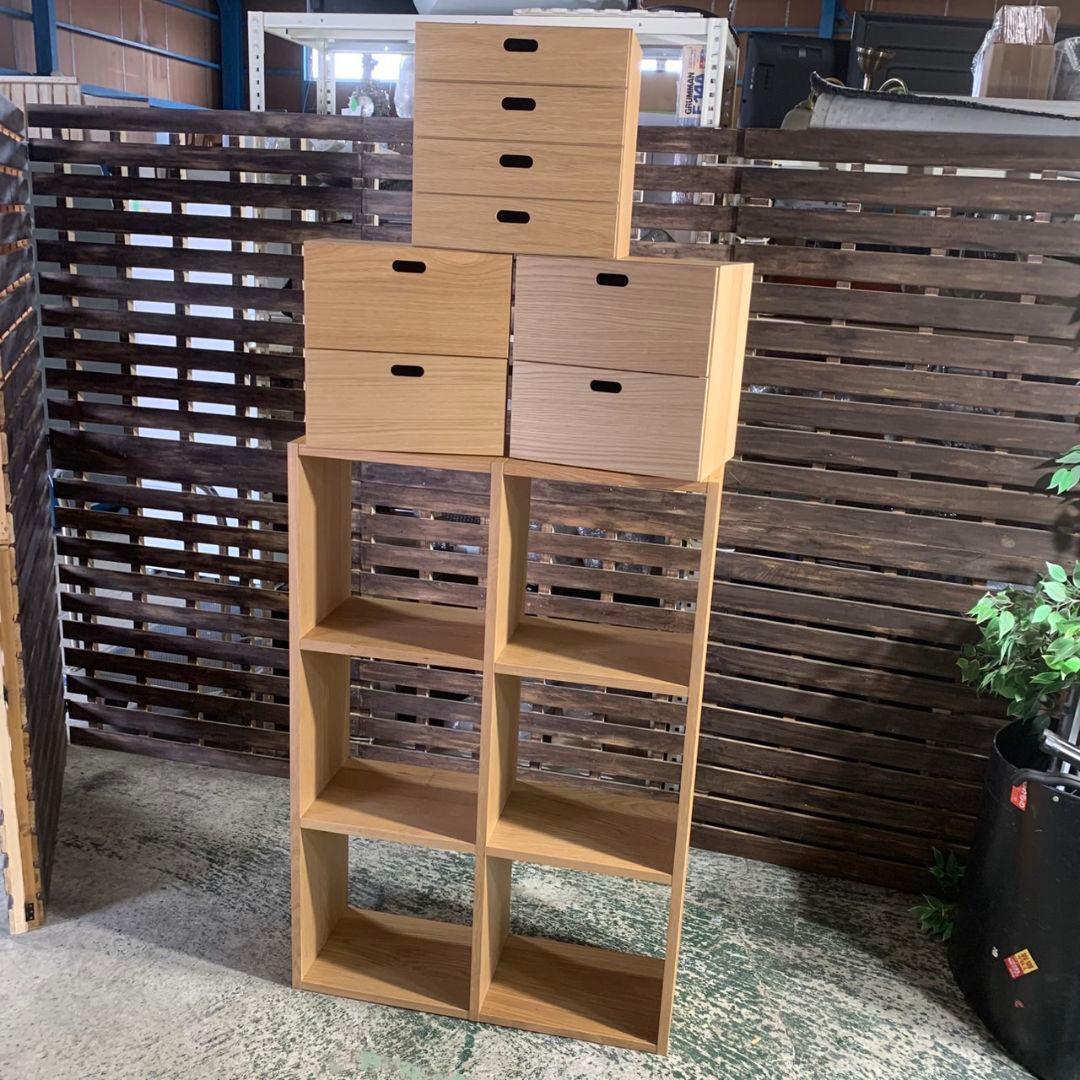 J428 無印良品 MUJI スタッキングシェルフ チェスト 天然木