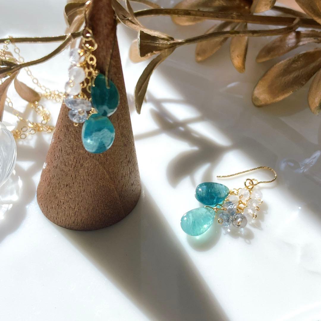 のんたん◆グランディディエライト×ブルームーンストーン×サファイアピアス