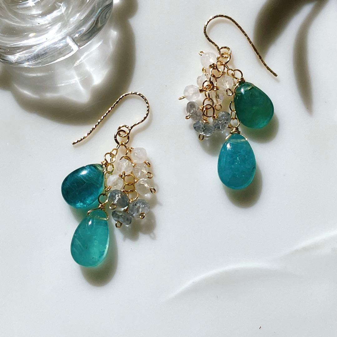 のんたん◆グランディディエライト×ブルームーンストーン×サファイアピアス