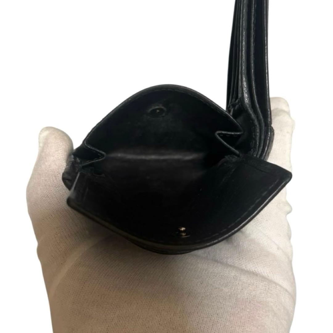 グッチ　長財布　シマレザー　ブラック　GG柄　インターロッキング　ロゴプレート