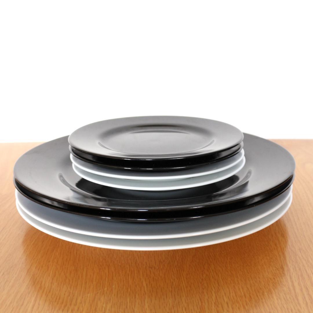 8枚 イタリア製 TAITU タイツー 器 プレート 白 黒 ディナープレート