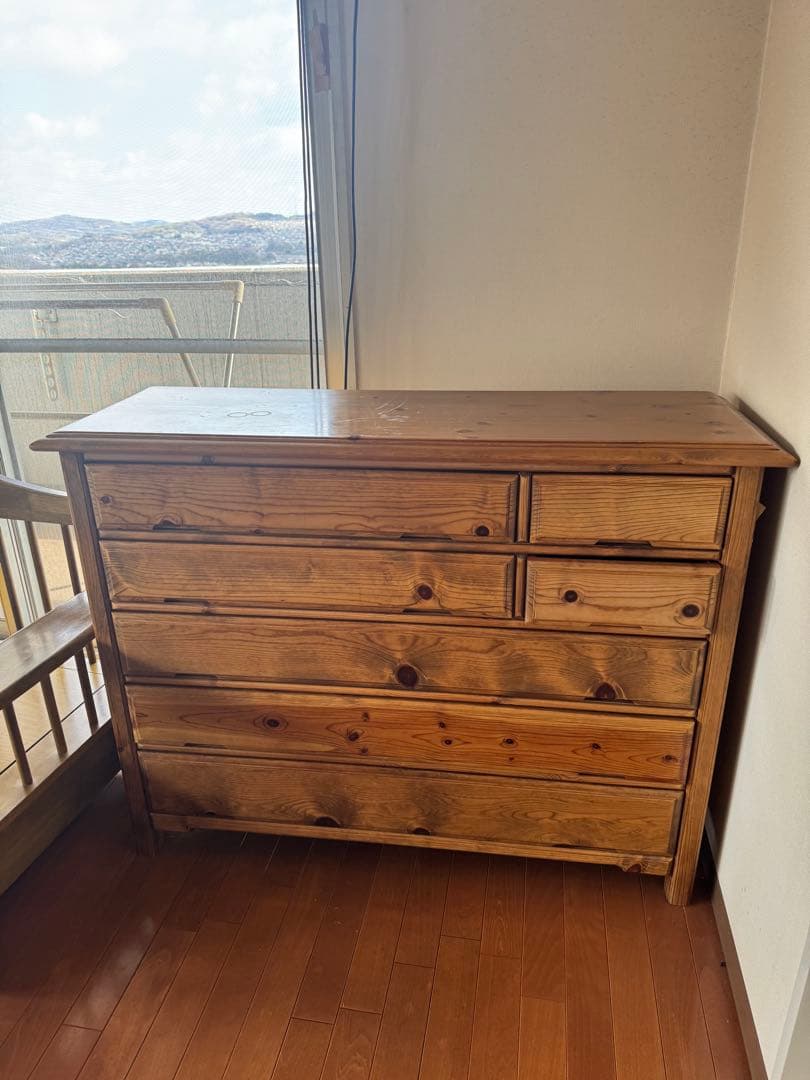 ☆アンティーク木製チェスト 7引き出し