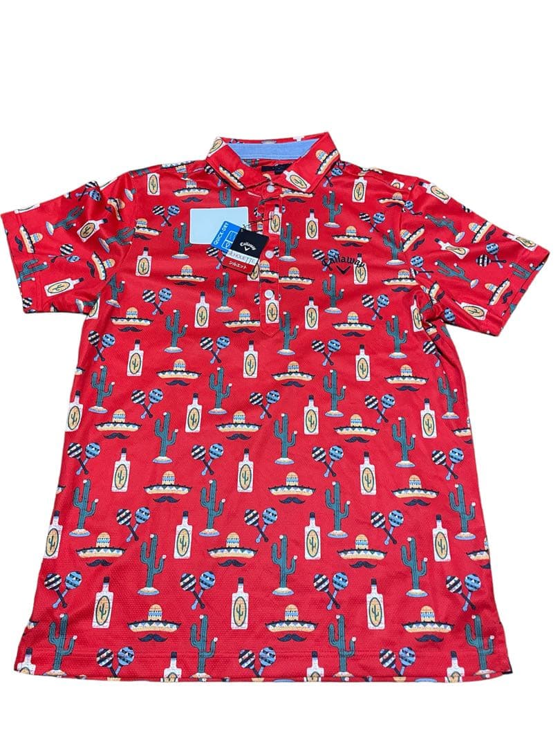 キャロウェイ タグ付き 半袖ポロシャツ 赤