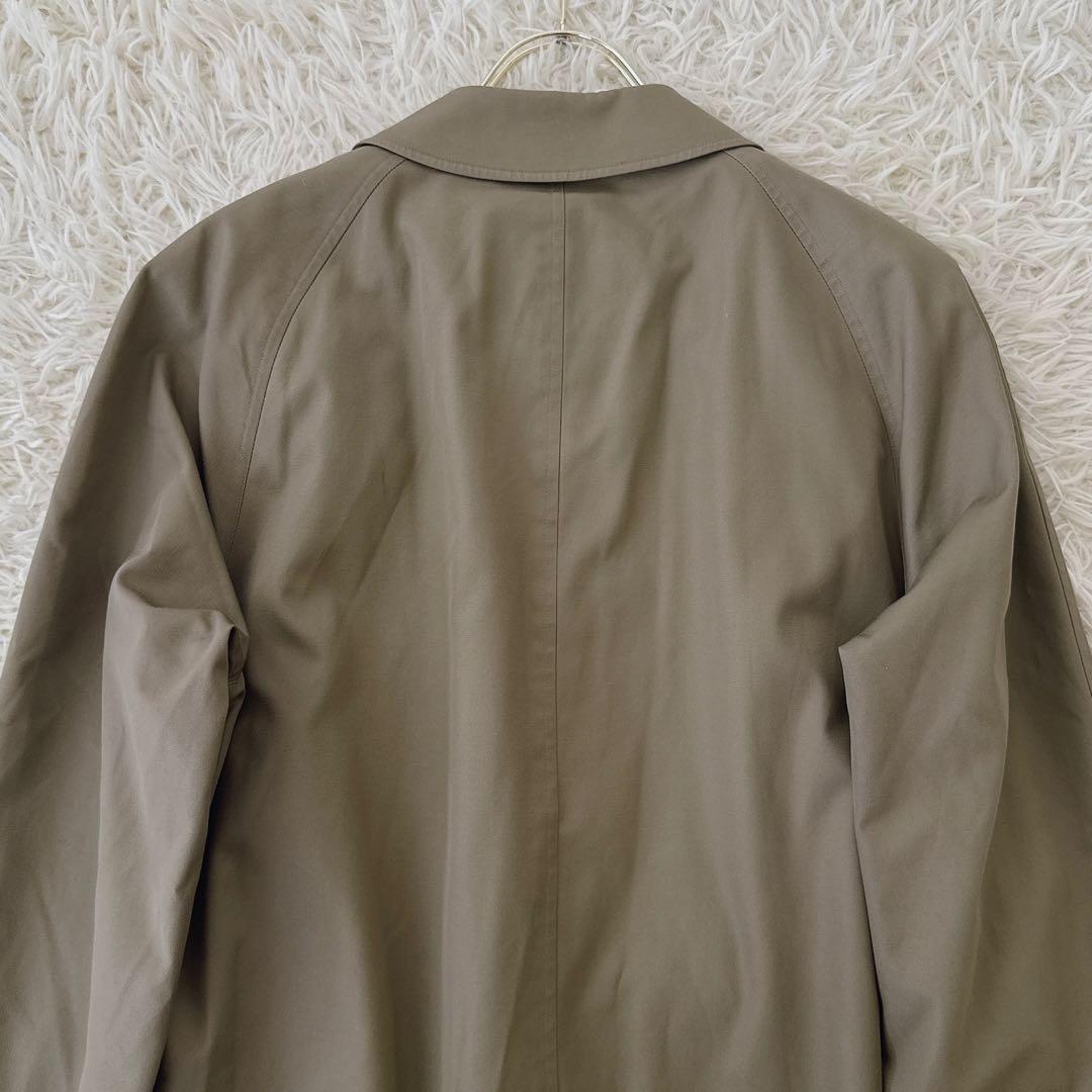 美品 L相当!!バーバリー ウールライナー付 ステンカラーコート ロング カーキ