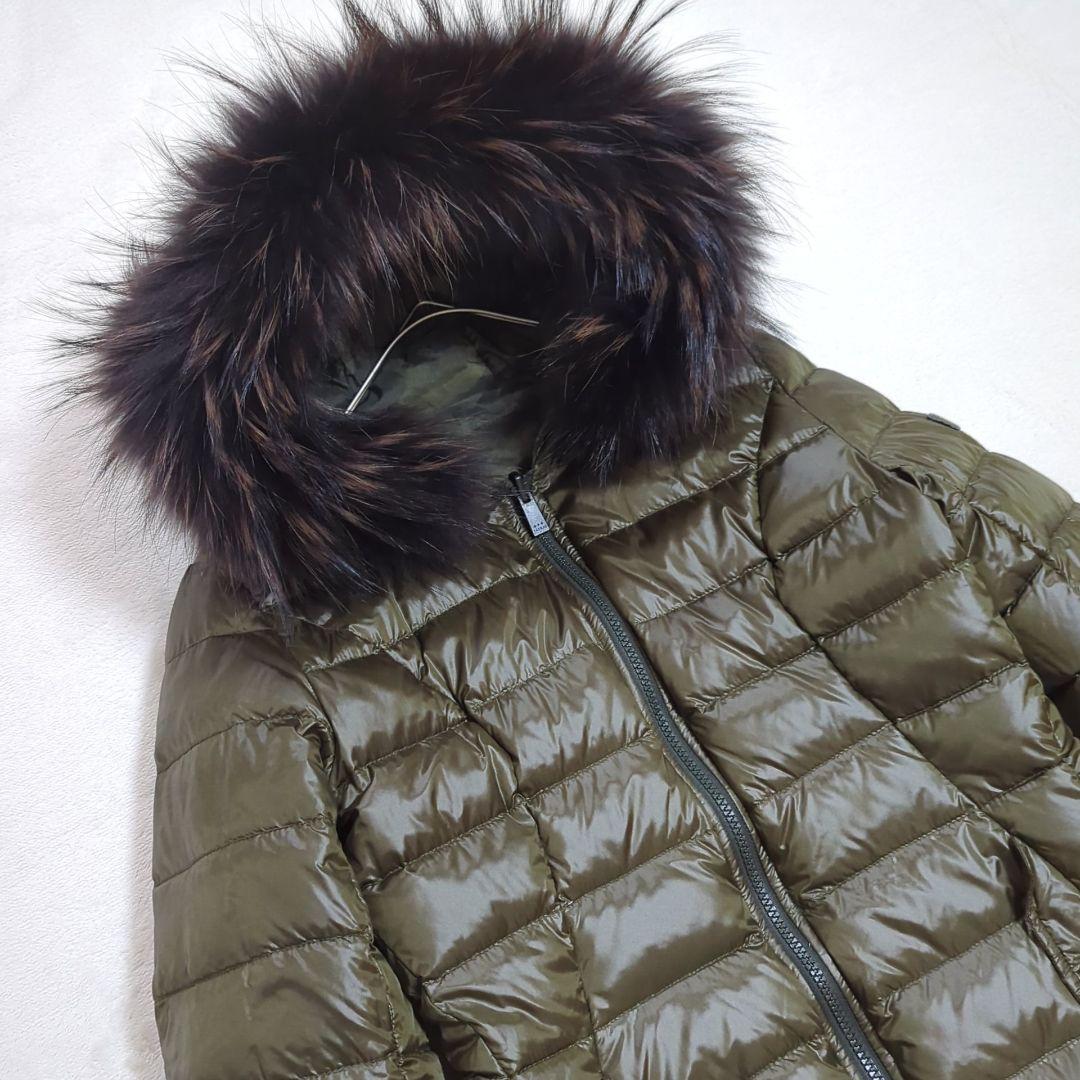 極美品 2 タトラス CARINA リバーシブル カモフラ ダウンコート ファー