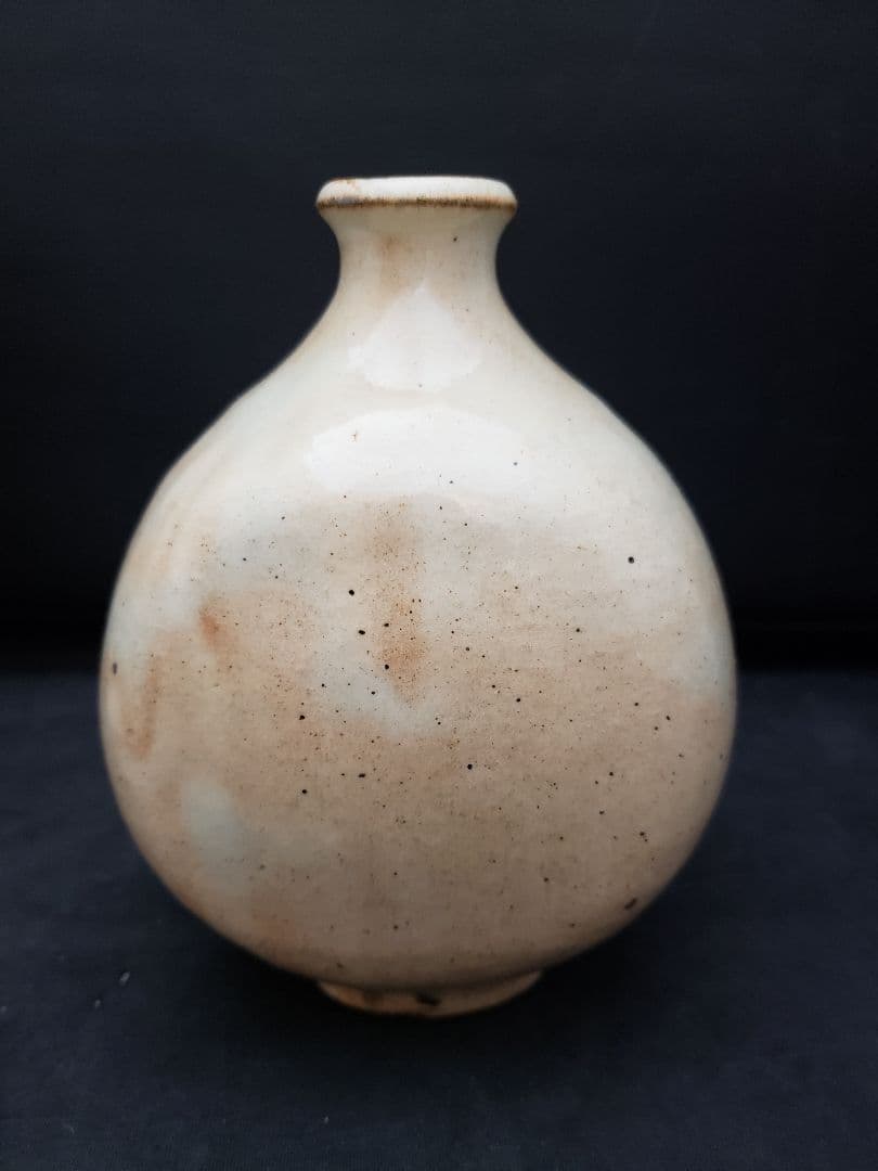 波佐見焼　水司章　扁型壺　洛司庵　川添貞秀　草花　一輪挿し　有田焼